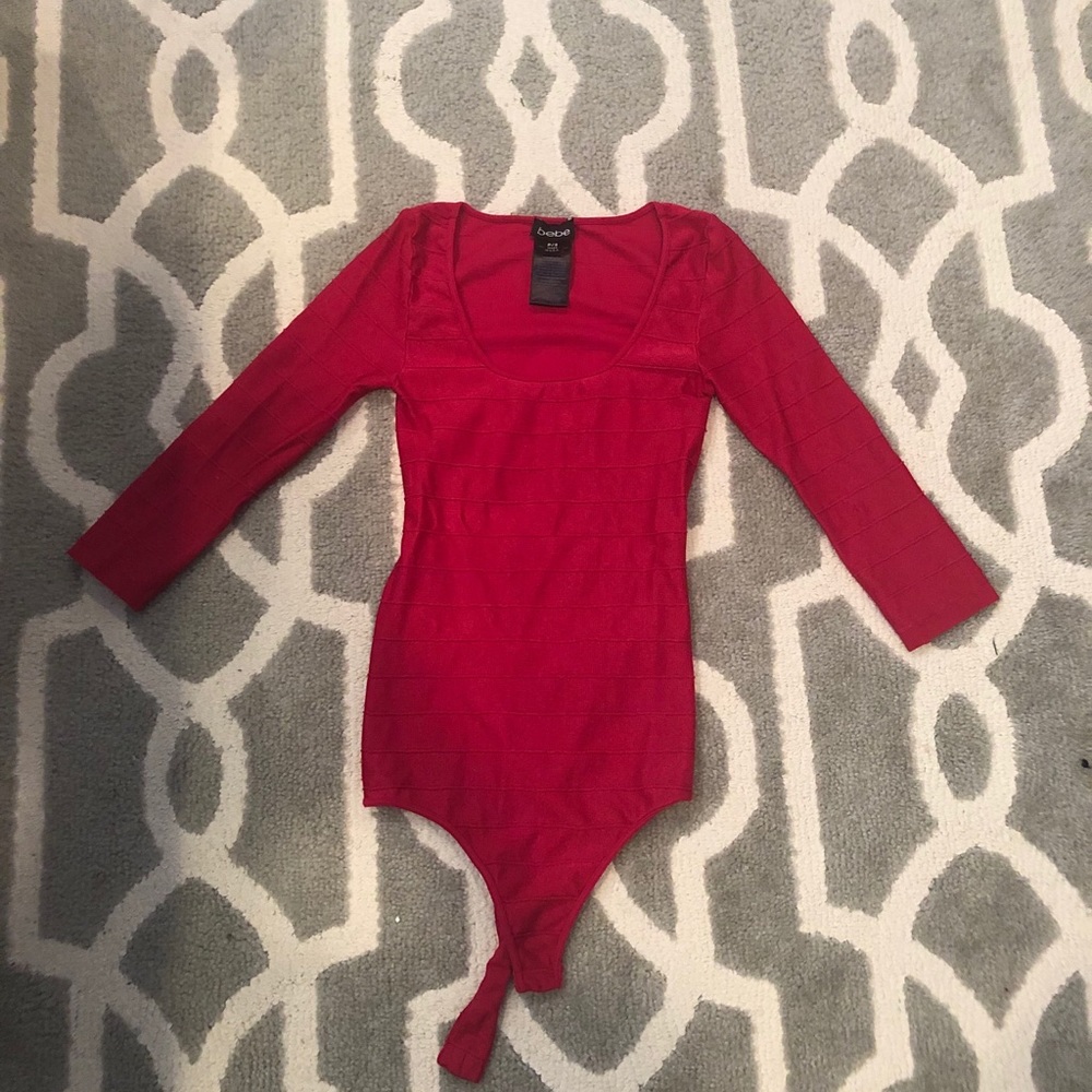Bebe Pink Bodycon Bodysuit Size Small